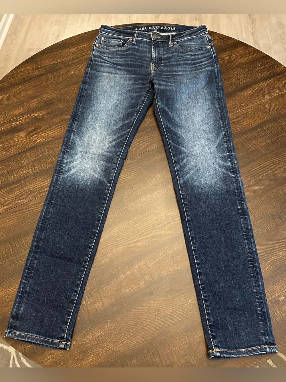 Men’s AE American Eagle Air Flex + Temp Skinny Dark Blue Jeans 31x32